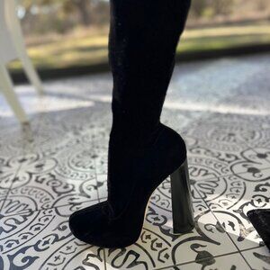 Alexander Wang, Alana Velvet Sockboot, Size 37 (6.5), Black - NEW with Box